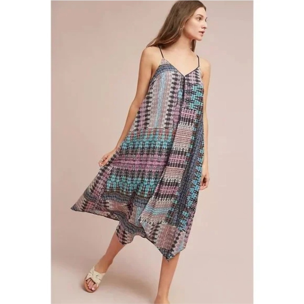 Akemi + Kin Dress Womens Small Multicolor Riviera Boho Tassels Sleeveless